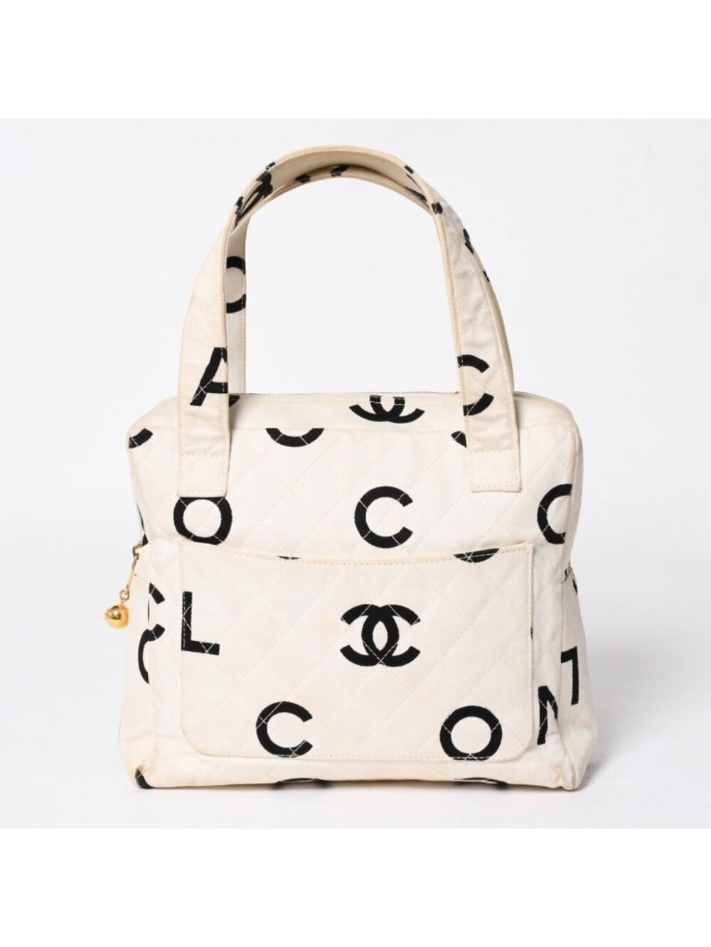 Chanel Mini Bag CC Logo Beige White Black Gold